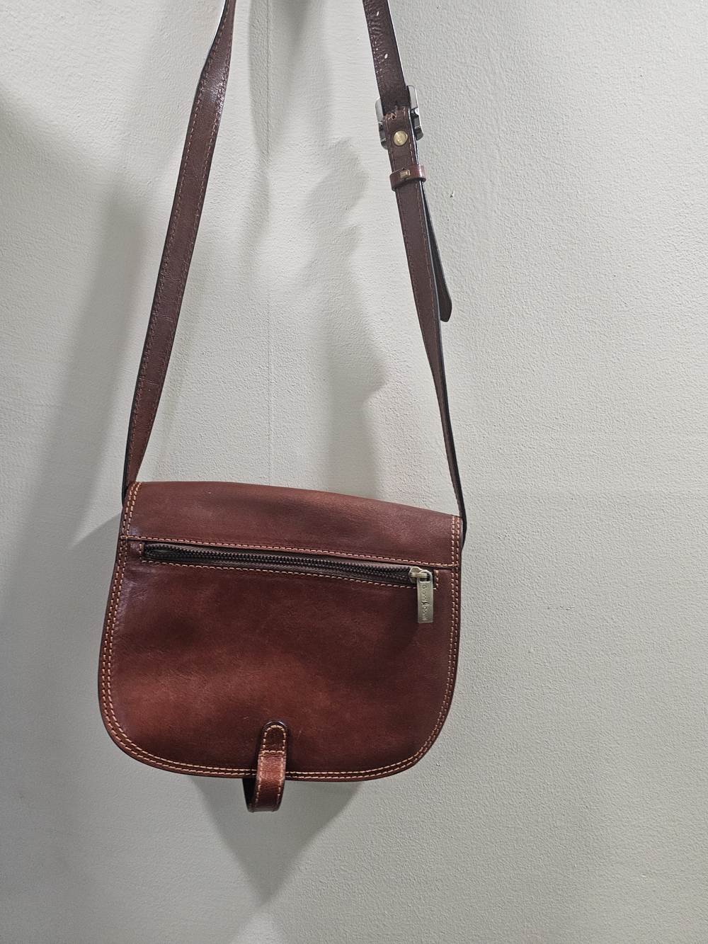 Brown Leather Crossbody Saddle Bag - Picture 3 of 3
